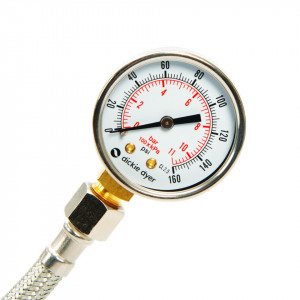 Tester presiune apa profesional cu adaptare robinet 3/4 si reductie, manometru 0-11bar/psi , Dickie Dyer - Img 2