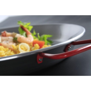 Tigaie Paella cu 2 manere ,34 cm diametru x 4 cm inaltime, din otel de inalta calitate, Hendi, , pentru echipamente pe gaz - Img 2