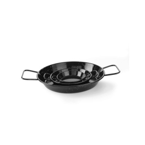 Tigaie paella cu 2 manere, otel emailat, 10 cm diametru x 2 cm inaltime , Hendi, potrivita si pentru servire - Img 2