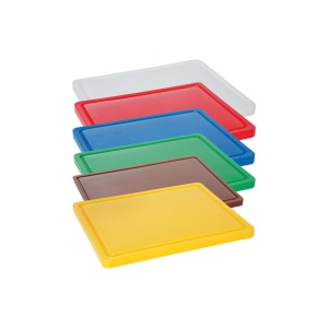 Tocator rosu, 26.5x32.5x(H)1.2 cm - GN1/2, cu sant de scurgere, polietilena HDPE 500, respecta normele de igiena HACCP, Hendi - Img 2