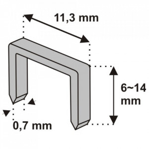 Tűzőkapcsok 10mm, 11.3mm, 1000 db, Pansam - Img 3