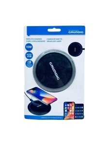 Vezeték nélküli töltő okostelefonokhoz, 5W, 7,5W, 10W, USB-C, LED kijelző, FEKETE, Grundig
