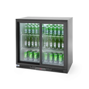Vitrina frigorifica de prezentare usi glisante interval temp. 2/10?C, 220 W, corp inox, ARKTIC by Hendi, 900x500x(H)900 mm 198 Litri, Clasa energetica E - Img 2