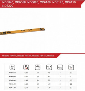 Vízmérték buborékkal, bolo, Dedra POP 80cm - Img 3