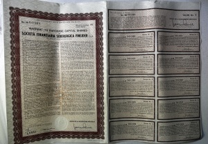Warrant pentru achiziția de acțiuni – Società Finanziaria Siderurgica FINSIDER S.p.A. (Italia), valabil până în 1974.