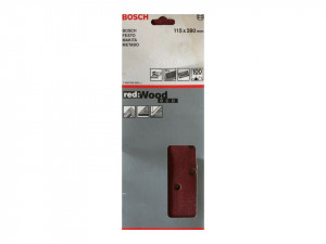 10 darabos készlet, 280 x 115 mm-es, téglalap alakú csiszolószalagok, 100-as szemcseméret, poreltávolító lyukak, Bosch - Img 4