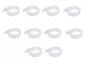 10 darabos nejlon tépőzáras szalag készlet, 150 x 25mm, fehér, Silverline - Img 1