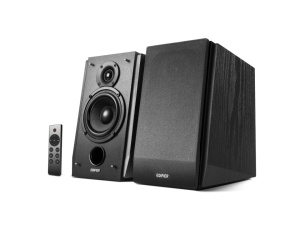 2 db aktív hangszóró PC, zene, játék, gyerekszoba, 70W, távirányító, HI-FI hangzás, FEKETE faház, bluetooth, Edifier R1855DB-MB