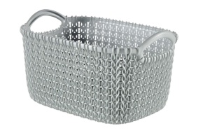 3 db mini tárolóedény készlet, 100% újrahasznosított műanyag, fehér, kék, szürke, 25 x 17 x 14cm, Curver - Img 2