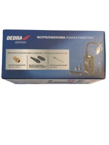 Akkumulátoros kompresszor autóhoz, kerékpárhoz, labdához, akkumulátorok, power bank funkció, 2 x 200mAh, adapterek, 80W, 0 - 10,3 bar, 0 - 10,3 bar, jelzőfények, Dedra - Img 6