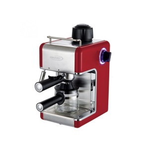 Aparat de cafea HAUSER CE-929, 800 W, 3,5 bar, funcție de abur, capacitate de 4 cești, culoare roșie