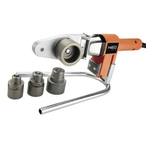 Aparat de lipit tevi plastic 650W, in set cu 4 duze/matrite