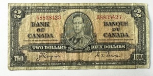 Bancnota Canada - 2 Dollars 1937 - Regele George VI - Img 3