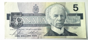 Bancnota Canada - 5 Dollars 1986