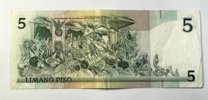 Bancnota Filipine - 5 Piso ( 1987-1999 ) - Img 2