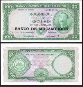 Bancnota - Mozambique 100 Escudos, 1961 - Img 2