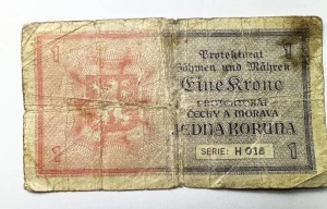 Bancnota - Protectoratul Boemiei și Moraviei -1 Koruna 1940 - Img 4
