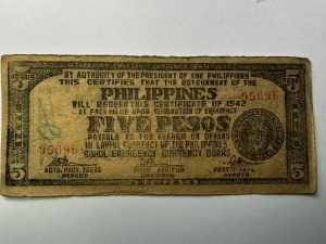 Bancnota rară Filipine WWII – Emergency Currency 1942 - Img 3