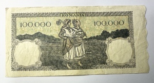 Bancnota Regalista - Romania - 100.000 Lei - 20.12.1946 - Regele Mihai I - Img 2