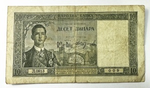 Bancnota Regatul Iugoslaviei - 10 Dinari 1939 - Img 3