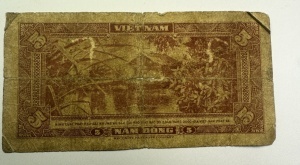 Bancnota - Vietnamul de Sud - 5 Dong ( 1953-1955 ) - Img 2