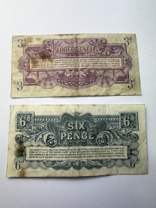 Bancnote militare britanice WWII – 3 Pence & 6 Pence – 2nd Series ( 1948 ) - Img 2