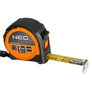 Banda metrica din otel rulat 2 m x 16 mm, cu magnet