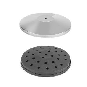 Baza pentru stalp delimitare Hendi, argintiu, finisaj tip oglinda, inox, ø360x(h)65mm - STALPUL NU ESTE INCLUS - Img 2