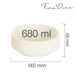 Bol stivuibil Fine Dine, Crema 660 ml, 140 mm - Img 2