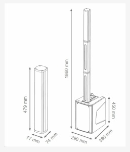 Boxa audio profesionala, sunet HI-FI, 600W/200W, bass 8", tweeter 4 x 2" neodymium, SAL PAS8W42S - Img 9