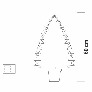 Brad artificial alimentat cu baterii, cu iluminare LED încorporată, înălțime 60 cm - Img 2