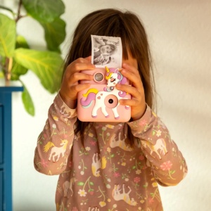 Camera foto pentru copii cu functie de poza instant pe hartie termica, afisaj LCD color, acumulator, model UNICORN, DENVER - Img 2