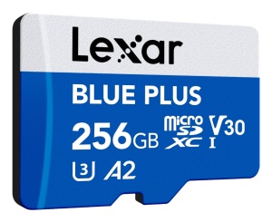Card de memorie Lexar BLUE PLUS, microSDXC, 256GB, UHS-I, C10/A2/U3 (V30) + Adaptor SD "LMSBLPL256G-BNANG" - Img 3