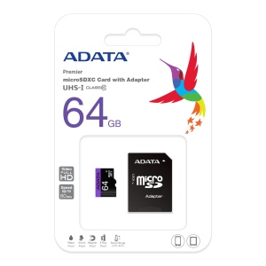 CARD MicroSD ADATA, 64 GB, MicroSDXC, clasa 10, standard UHS-I U1, "AUSDX64GUICL10-RA1" - Img 2