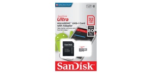 CARD MicroSD SANDISK, 32 GB, microSDHC, clasa 10, standard UHS-I U1, "SDSQUNR-032G-GN3MA"
