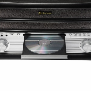 Combina muzicala tip RETRO, cd-player, usb, tunner, aux, caseta, pick-up, cutie lemn, NEGRU, Denver MRD-51B - Img 10