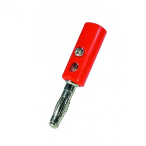 Conector tip banană, tată, roşu