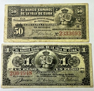 CUBA - COLONIE SPANIOLA - 50 CENTAVOS / 1 PESOS 1896