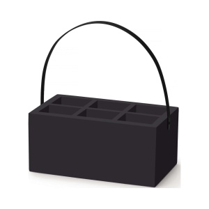 Cutie Madeira neagră pentru accesorii de masă cu mâner 280x180x120 mm Fine Dine - Img 1