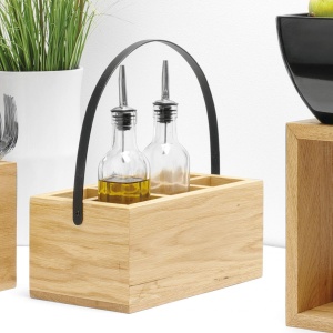 Cutie Madeira neagră pentru accesorii de masă cu mâner 280x180x120 mm Fine Dine - Img 2