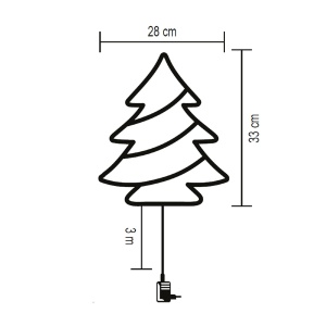 Decorațiune LED pentru fereastră, brad, temporizator 6/18 ore, adaptor, colorat - Img 3