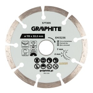 Disc de taiere diamantat, segmentat, 115 x 22,2 mm, taiere uscata