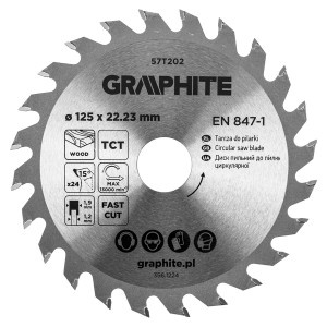 Disc fierastrau circular cu varfuri HM 125 x 22.23 mm, 24 dinti
