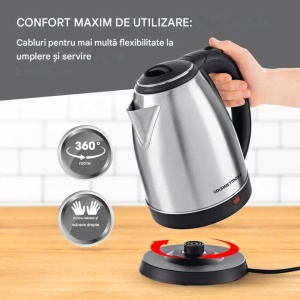 Elektromos rozsdamentes acél bögreforraló, 1.8L, 1500W, GOURMETMaxx, sérült eredeti csomagolásban - Img 3