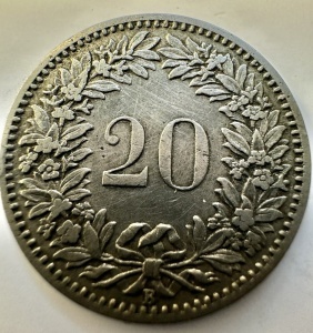 ELVETIA - 20 RAPPEN 1884 - Img 2