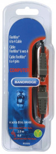 Firewire kábel, apáról apára, 4 tűsről 6 tűsre, 2m, 100% réz kábel, Bandridge - Img 3