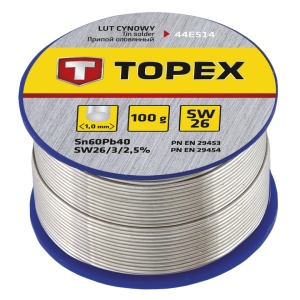 Fludor, 60% Sn: Fir de 1,0 mm si flux SW 26. 100 g, electronice - blister
