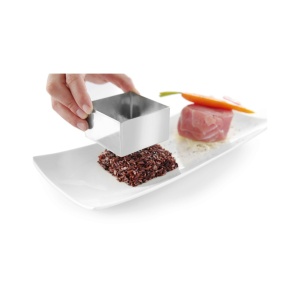 Forma patrata, pentru conturare prajituri si mancaruri 80x80x(H)45 mm, Inox, Hendi - Img 2