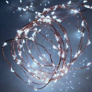 Ghirlanda microLED, 160 LED, alb rece, de exterior