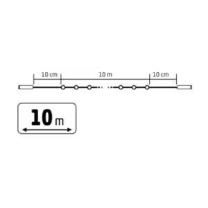 Ghirlande luminoase, 100 LED-uri, cablu alb, pentru exterior - Img 2